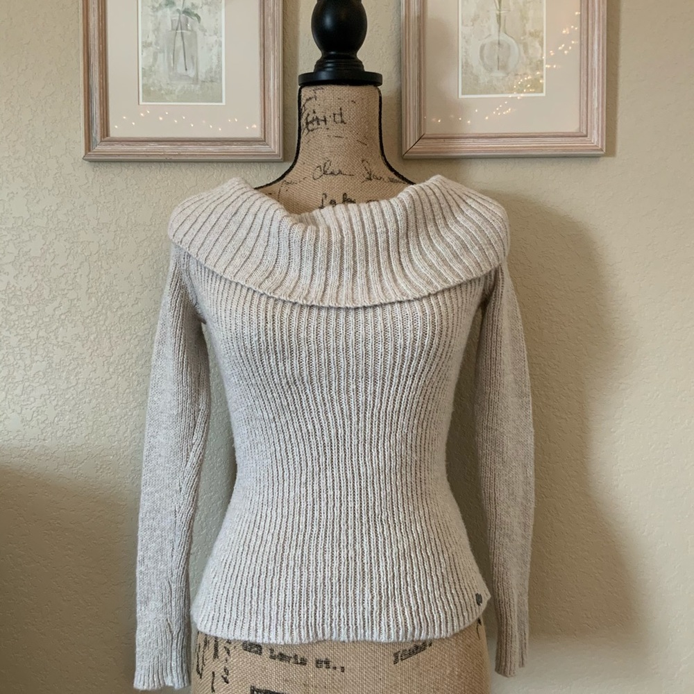 Off the shoulder knit sweater